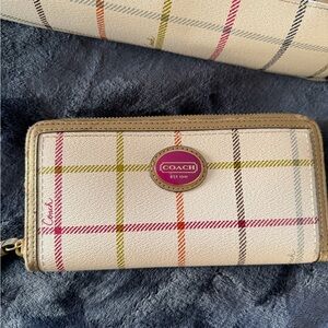 Coach Cream Plaid Women's Wallet